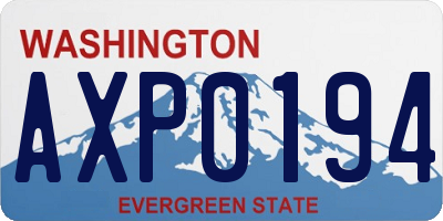 WA license plate AXP0194