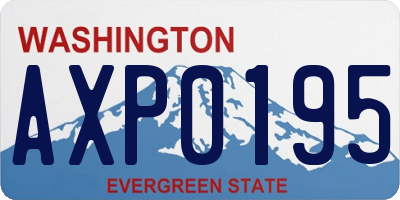 WA license plate AXP0195