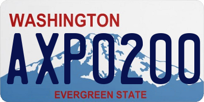 WA license plate AXP0200