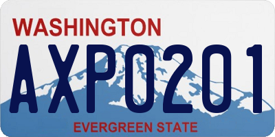 WA license plate AXP0201