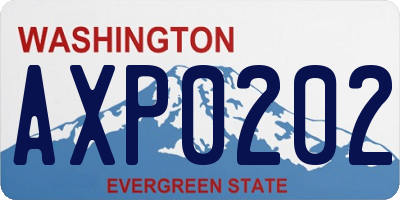 WA license plate AXP0202
