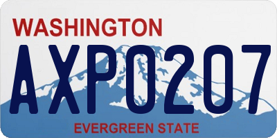 WA license plate AXP0207