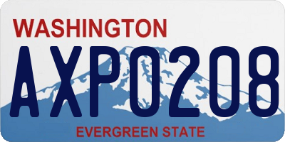 WA license plate AXP0208