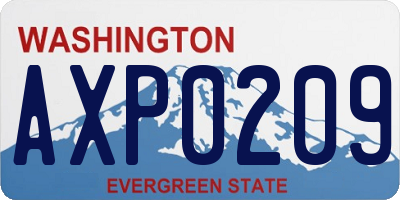 WA license plate AXP0209