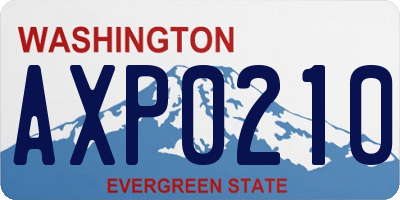 WA license plate AXP0210