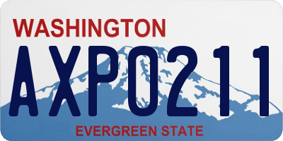 WA license plate AXP0211