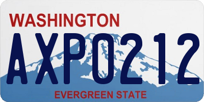 WA license plate AXP0212