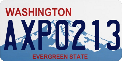 WA license plate AXP0213