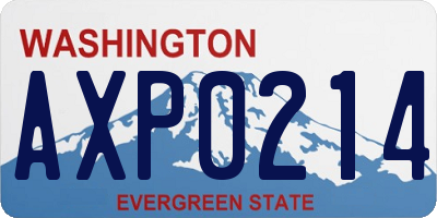 WA license plate AXP0214