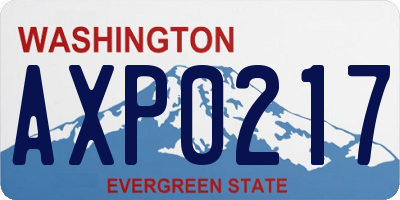 WA license plate AXP0217