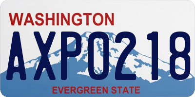 WA license plate AXP0218