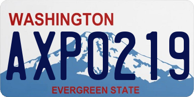 WA license plate AXP0219