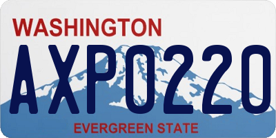 WA license plate AXP0220