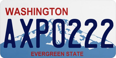 WA license plate AXP0222