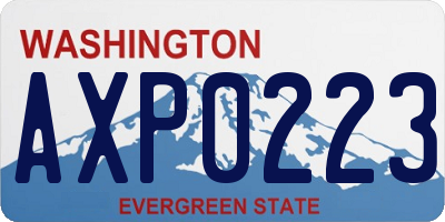 WA license plate AXP0223