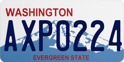 WA license plate AXP0224