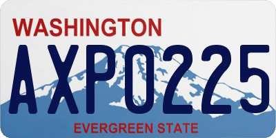 WA license plate AXP0225