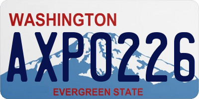 WA license plate AXP0226