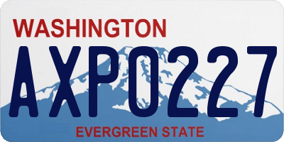 WA license plate AXP0227