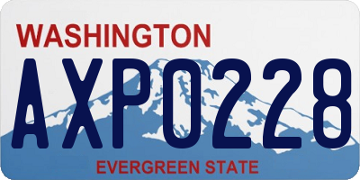 WA license plate AXP0228