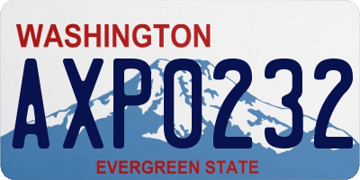 WA license plate AXP0232