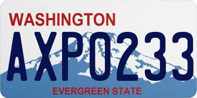 WA license plate AXP0233