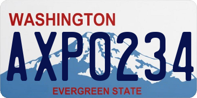 WA license plate AXP0234