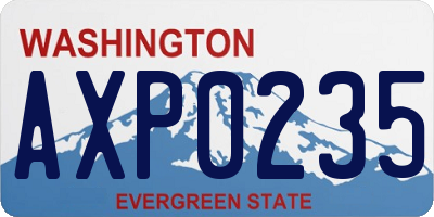 WA license plate AXP0235