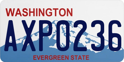 WA license plate AXP0236