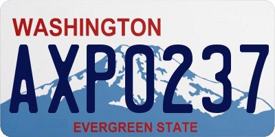 WA license plate AXP0237