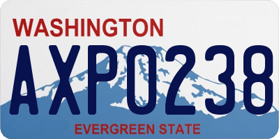 WA license plate AXP0238