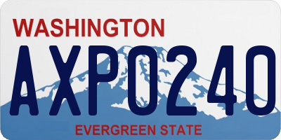 WA license plate AXP0240