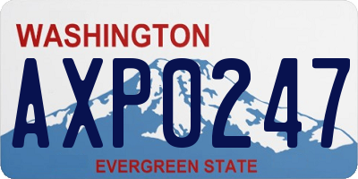 WA license plate AXP0247