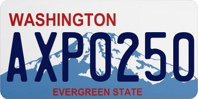 WA license plate AXP0250