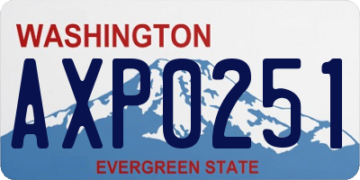 WA license plate AXP0251