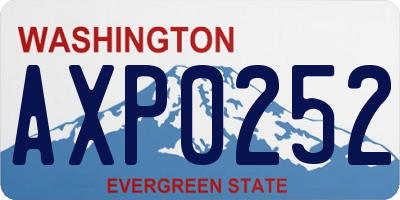 WA license plate AXP0252