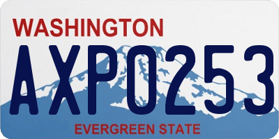 WA license plate AXP0253