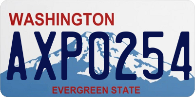 WA license plate AXP0254