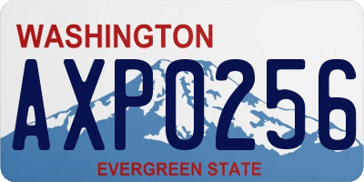 WA license plate AXP0256
