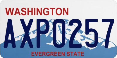 WA license plate AXP0257