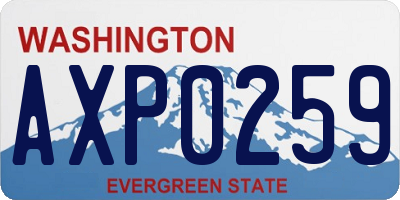 WA license plate AXP0259