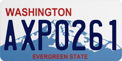 WA license plate AXP0261