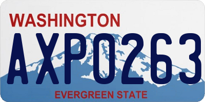 WA license plate AXP0263