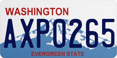 WA license plate AXP0265