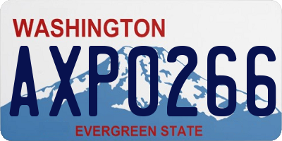 WA license plate AXP0266