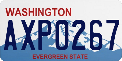 WA license plate AXP0267