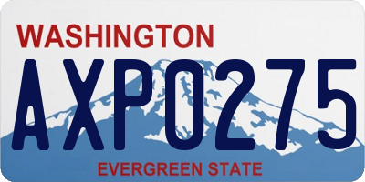 WA license plate AXP0275
