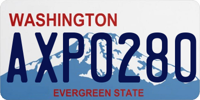 WA license plate AXP0280