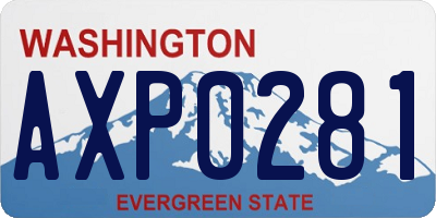 WA license plate AXP0281