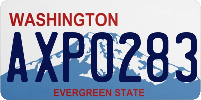 WA license plate AXP0283